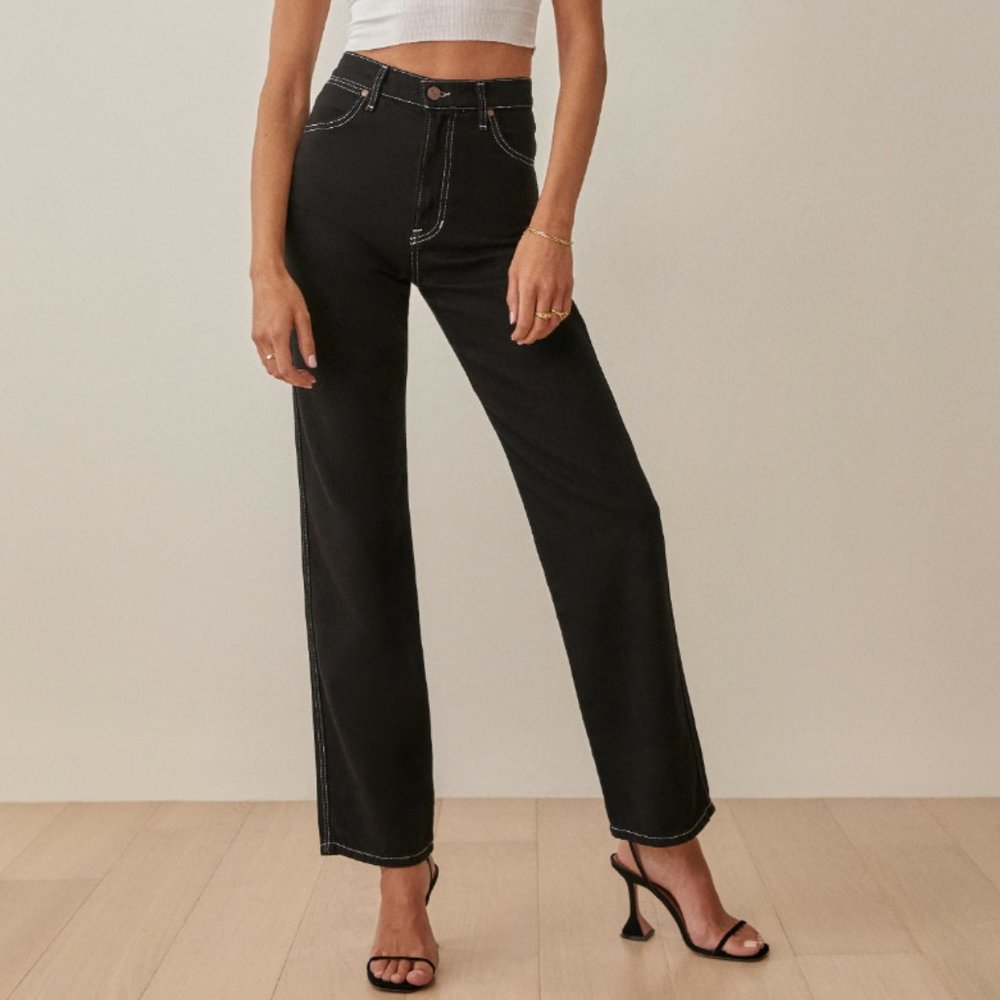 Reformation Black Cowboy Jeans